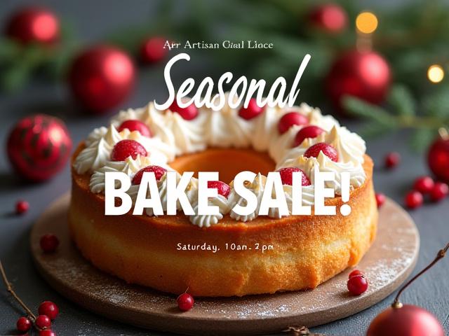 Mock social media post promoting a local bakery's seasonal event